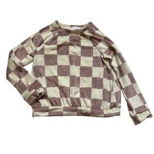 Cat & Jack Soft Fuzzy Checkerboard Top 6Y